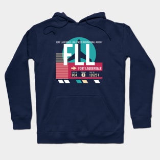 Fort Lauderdale (FLL) Airport // Retro Sunset Baggage Tag Hoodie